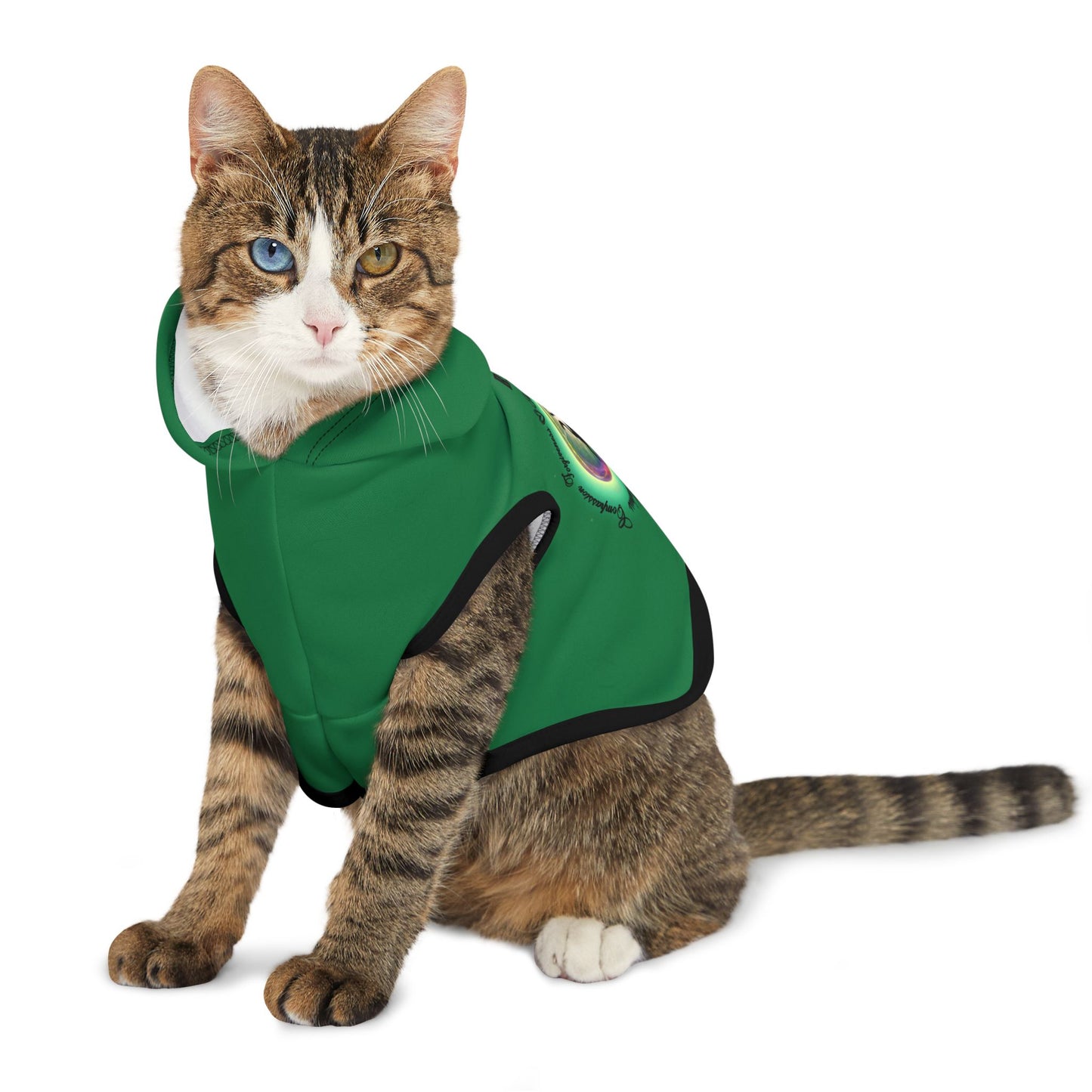 Cat Chakra Series - HEART CHAKRA - GREEN - Animal Hoodie