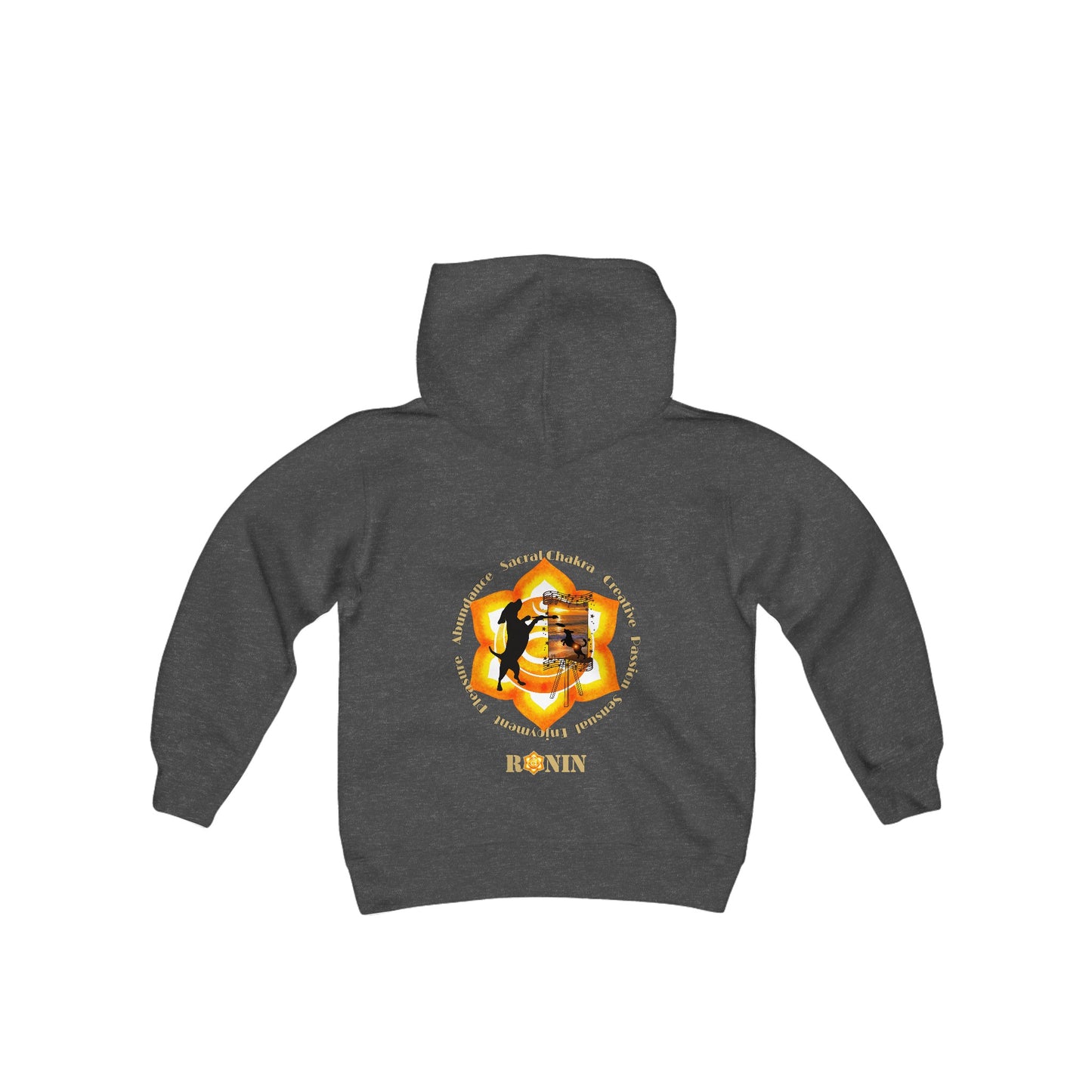 Dog Chakra Series - SACRAL CHAKRA - Youth Heavy Blend Hooded Sweatshirt