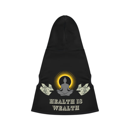 Yoga Health is Wealth - Black - RONIN - Dog Hoodie