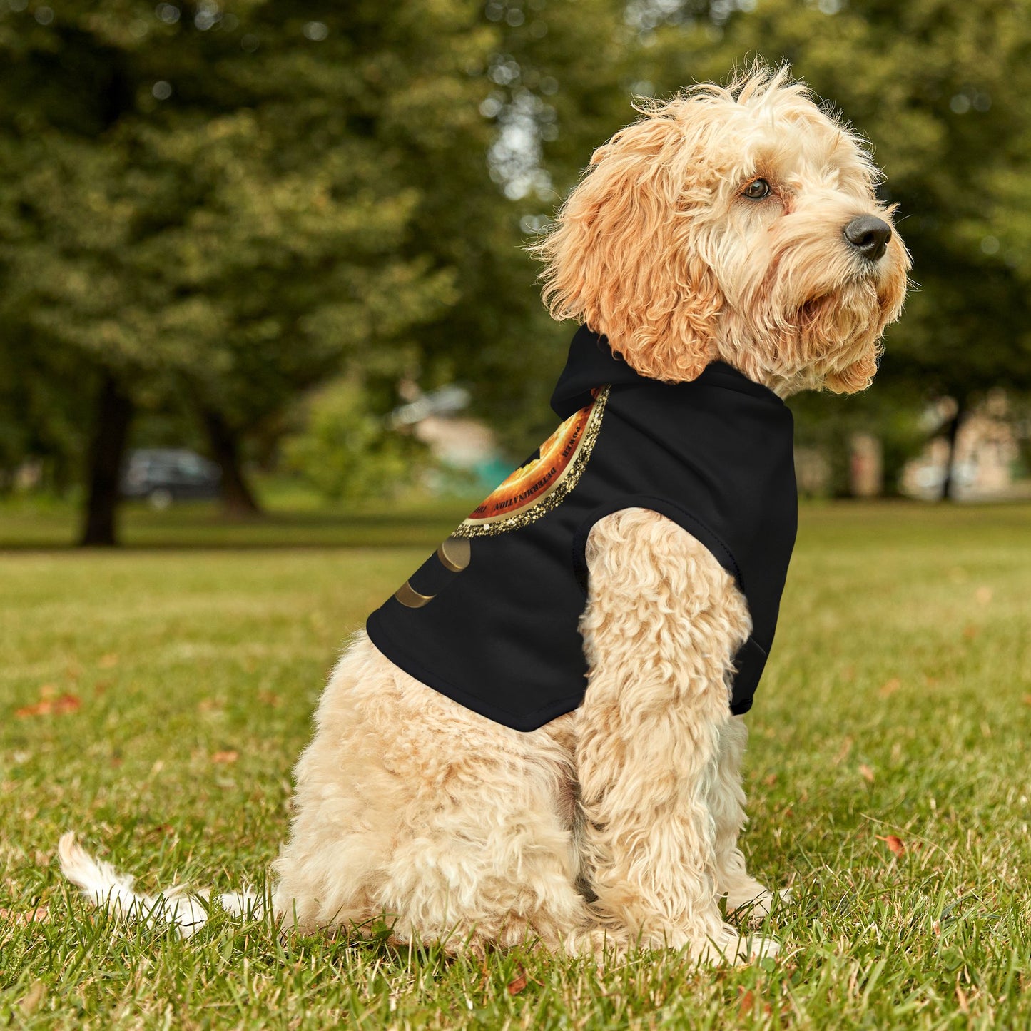 Dog Chakra Series- SOLAR PLEXUS CHAKRA - BACK- BLACK - Animal Hoodie