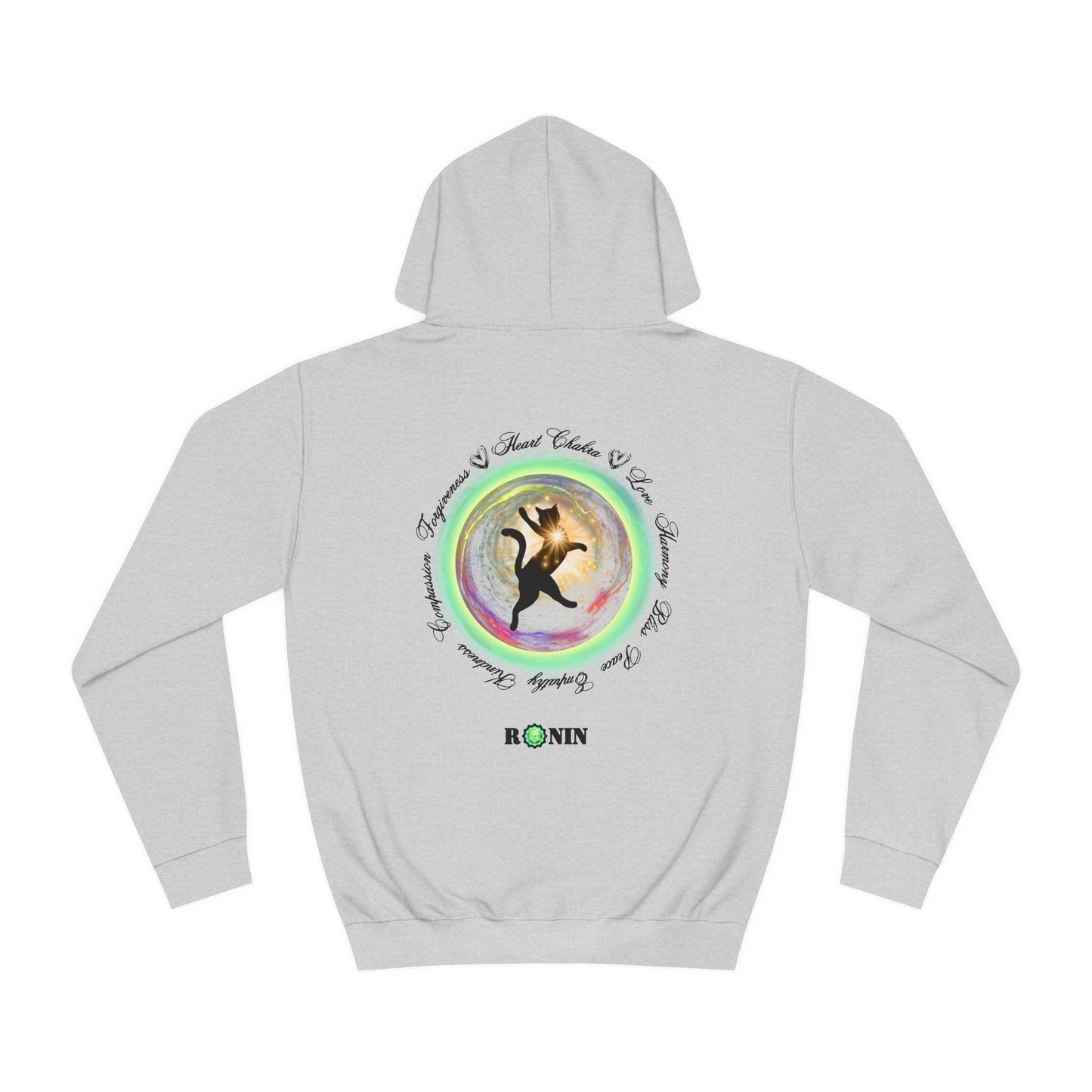 Cat Chakra Series - HEART CHAKRA - Unisex College Hoodie