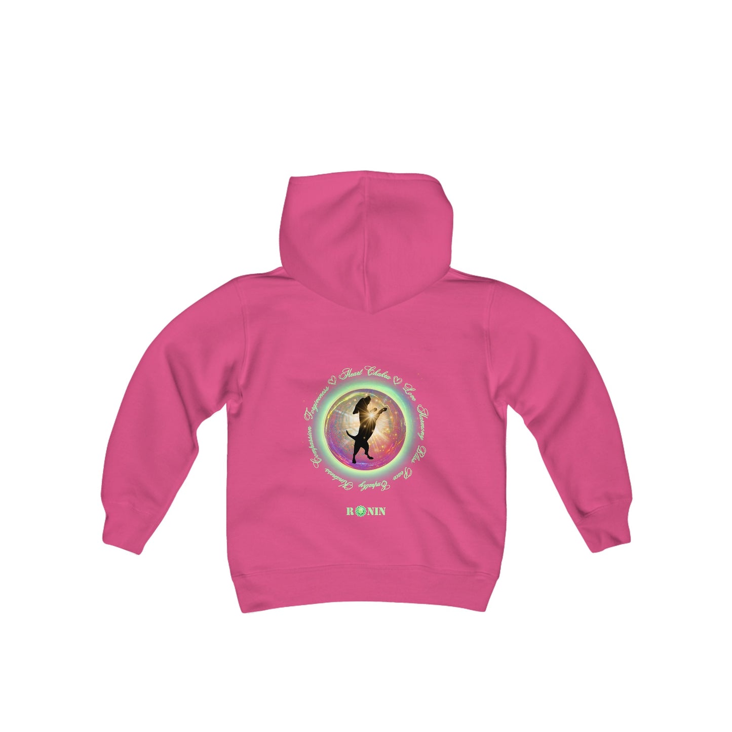 Dog Chakra Series - HEART CHAKRA - Youth Heavy Blend Hooded Sweatshirt