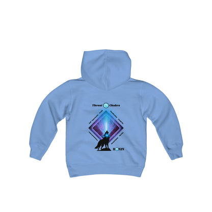 Dog Chakra Series - THROAT CHAKRA - Youth Heavy Blend Hooded Sweatshirt