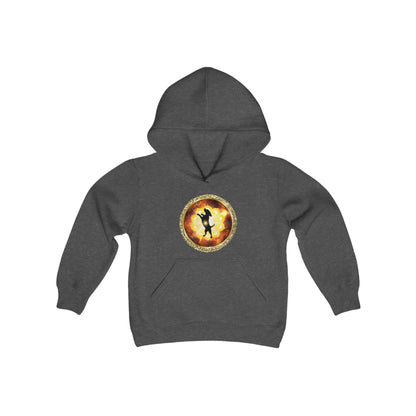 Dog Chakra Series - SOLAR PLEXUS CHAKRA - Youth Heavy Blend Hooded Sweatshirt