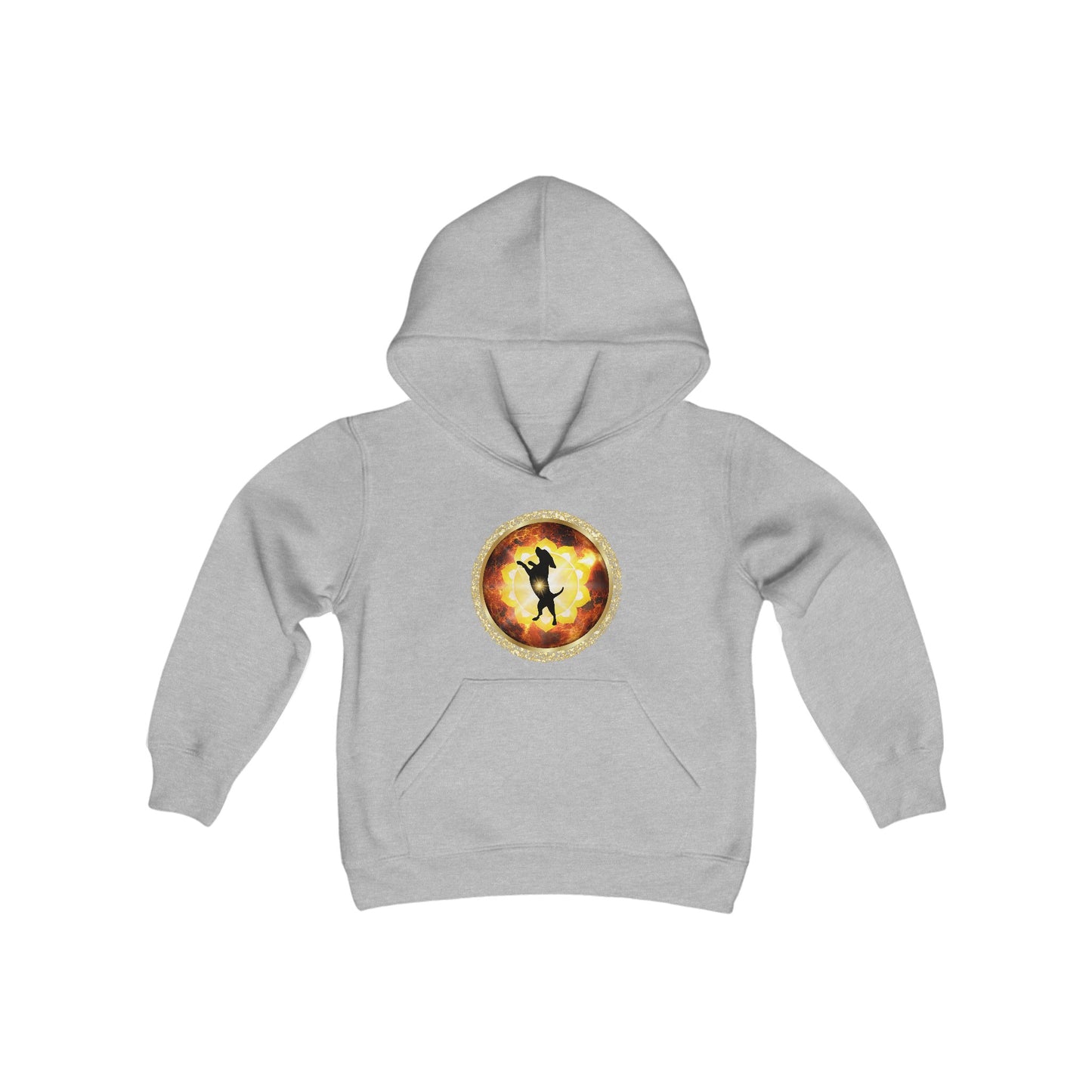 Dog Chakra Series - SOLAR PLEXUS CHAKRA - Youth Heavy Blend Hooded Sweatshirt