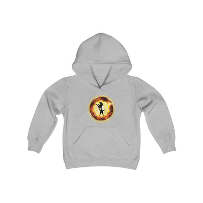 Dog Chakra Series - SOLAR PLEXUS CHAKRA - Youth Heavy Blend Hooded Sweatshirt