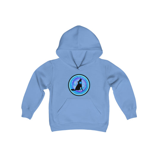 Dog Chakra Series - THROAT CHAKRA - Youth Heavy Blend Hooded Sweatshirt