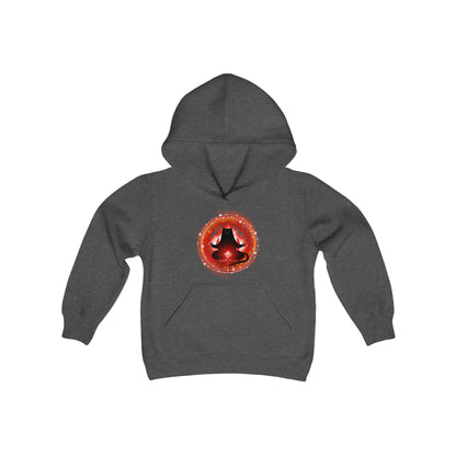 Cat Chakra Series - ROOT CHAKRA - Youth Heavy Blend Hooded Sweatshirt