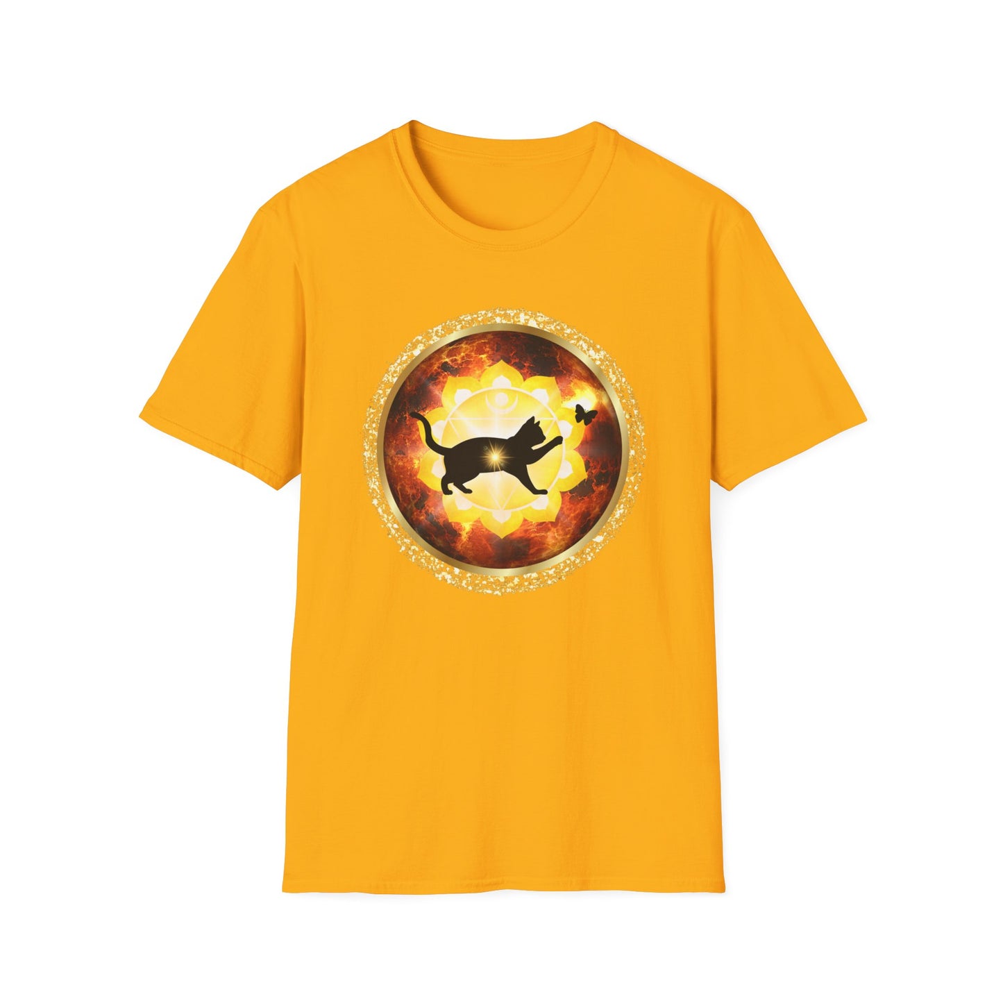 CAT CHAKRA SERIES - SOLAR PLEXUS CHAKRA- Unisex Softstyle T-Shirt