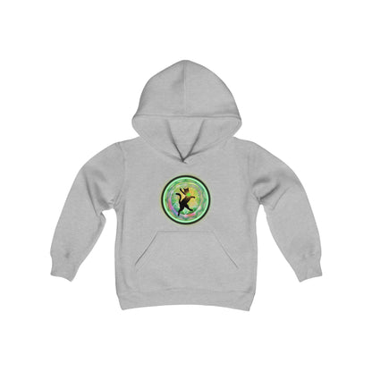 Cat Chakra Series - HEART CHAKRA - Youth Heavy Blend Hooded Sweatshirt