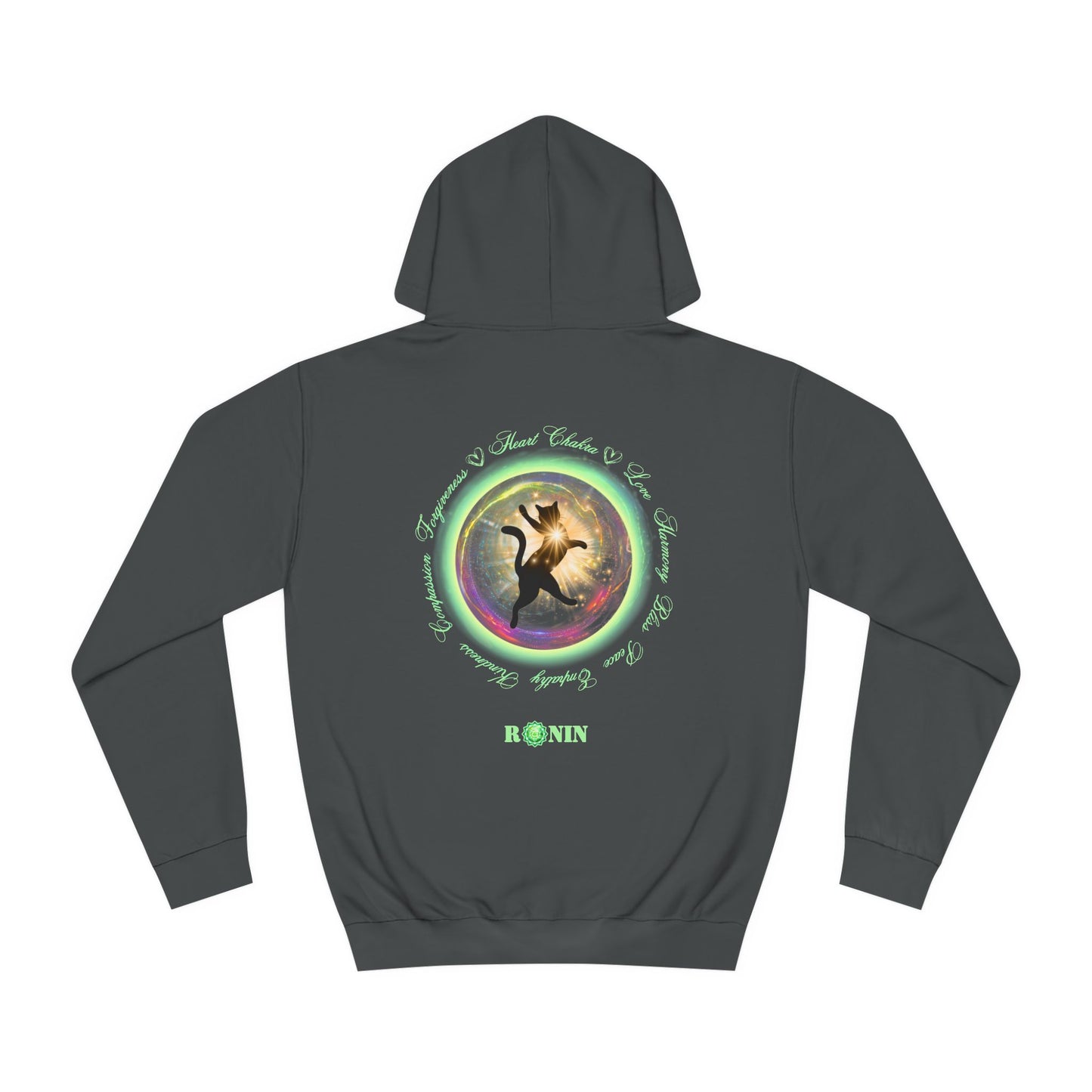 Cat Chakra Series - HEART CHAKRA - Unisex College Hoodie