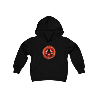 Cat Chakra Series - ROOT CHAKRA - Youth Heavy Blend Hooded Sweatshirt