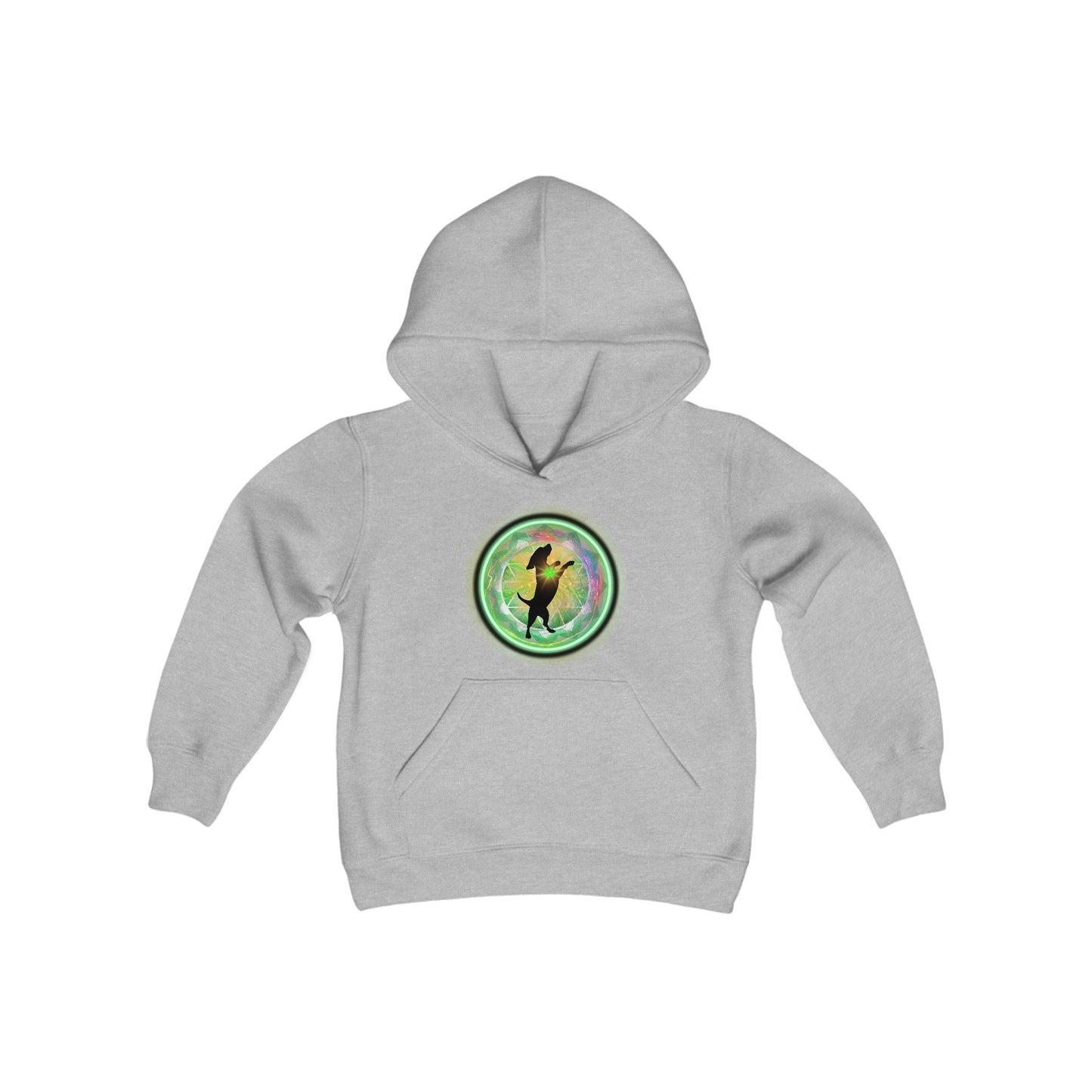 Dog Chakra Series - HEART CHAKRA - Youth Heavy Blend Hooded Sweatshirt