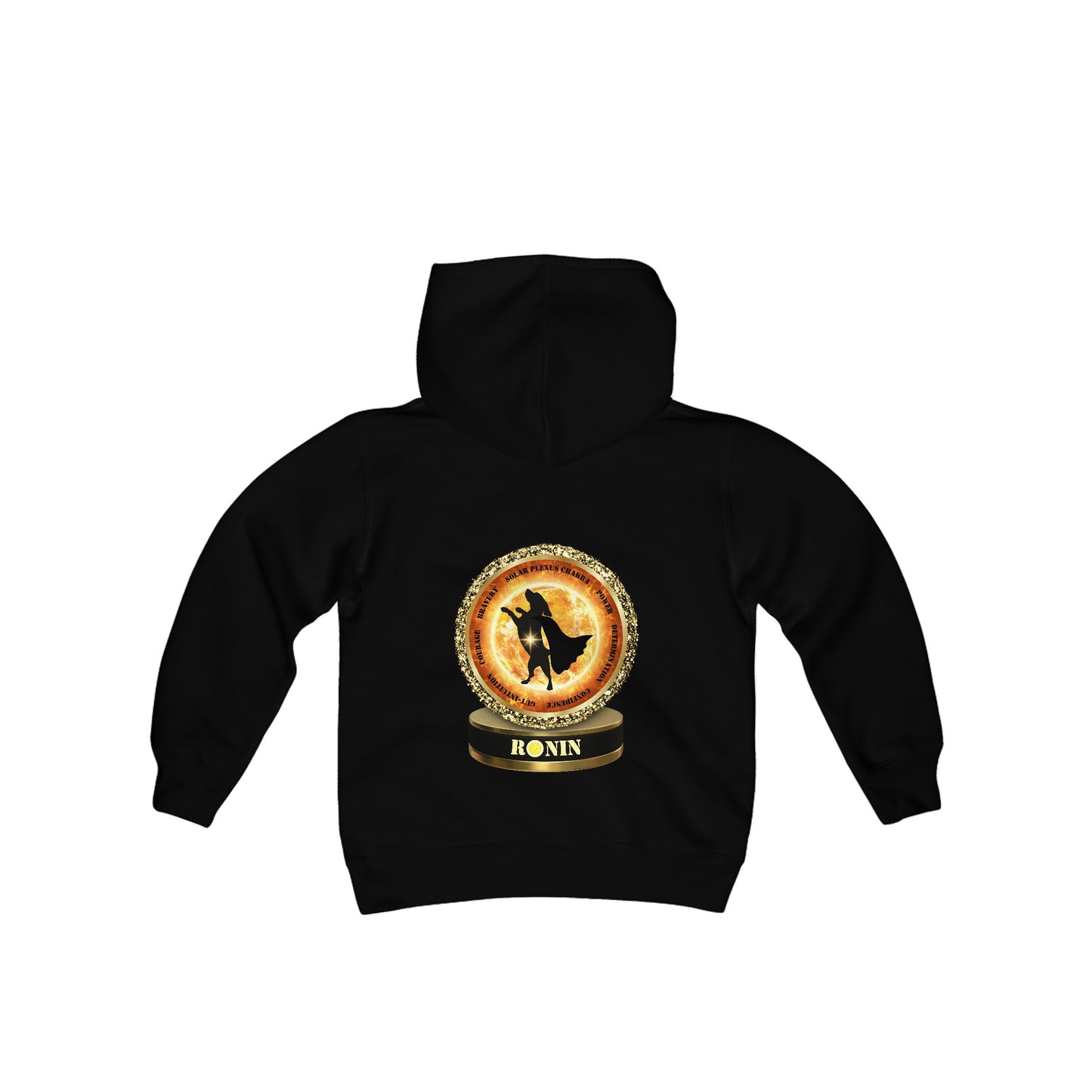 Dog Chakra Series - SOLAR PLEXUS CHAKRA - Youth Heavy Blend Hooded Sweatshirt