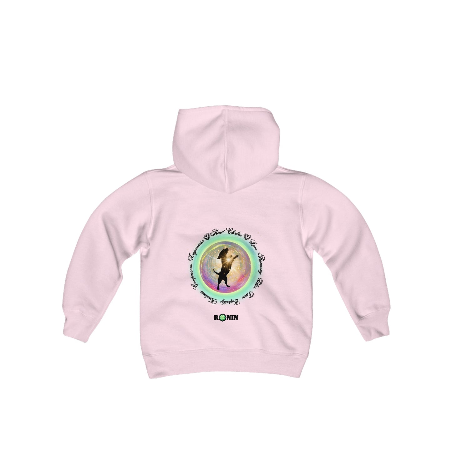 Dog Chakra Series - HEART CHAKRA - Youth Heavy Blend Hooded Sweatshirt