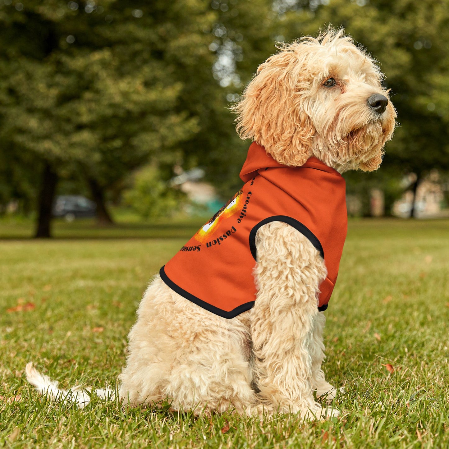 Dog Chakra Series- SACRAL CHAKRA - BACK- Orange- Animal Hoodie