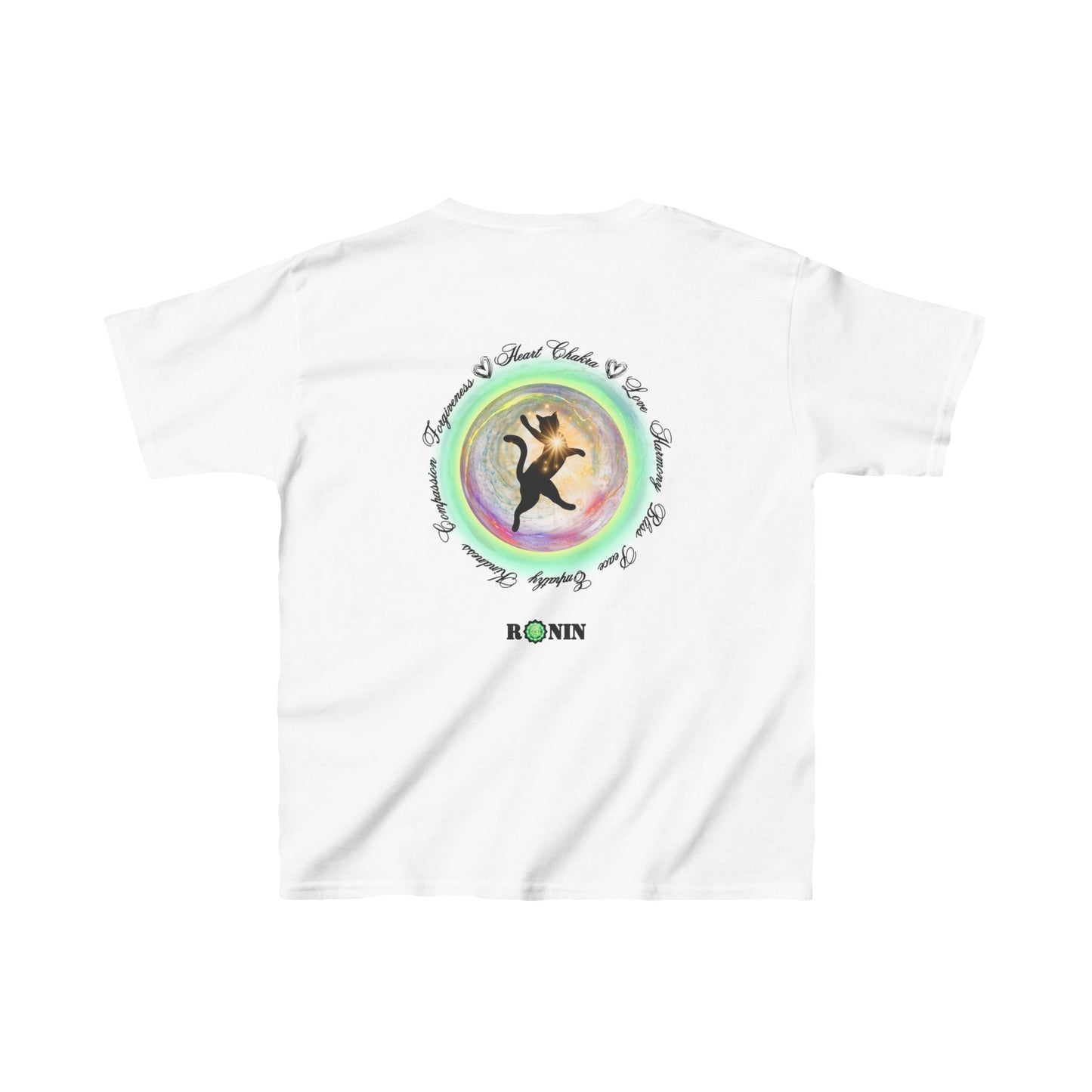 Cat Chakra Series - HEART CHAKRA - Kids Heavy Cotton™ Tee