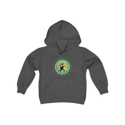 Cat Chakra Series - HEART CHAKRA - Youth Heavy Blend Hooded Sweatshirt