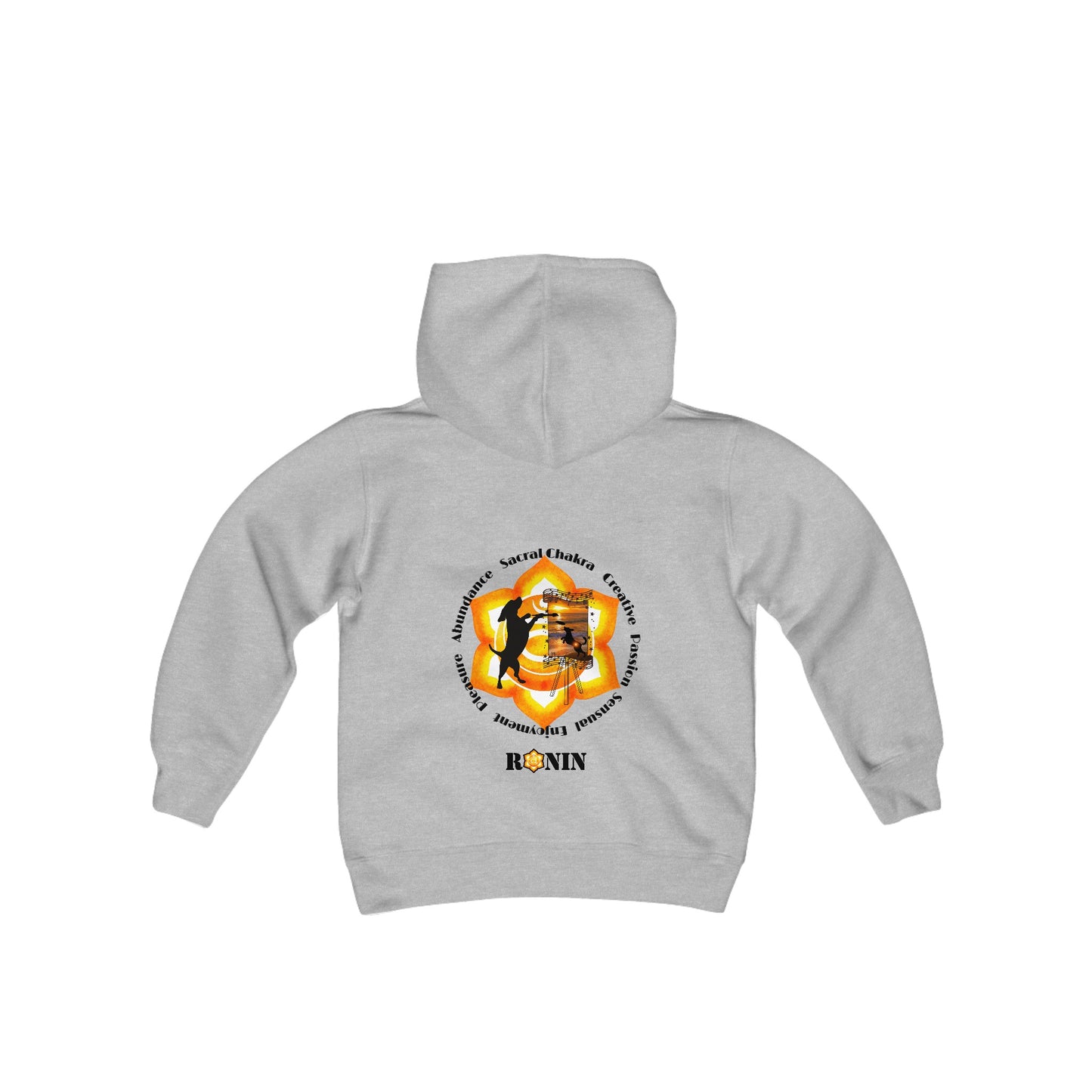 Dog Chakra Series - SACRAL CHAKRA - Youth Heavy Blend Hooded Sweatshirt